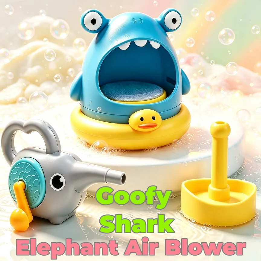 Máquina de bolhas para banho de bebê, brinquedo de banheiro, desenho animado fofo, tubarão, material seguro, antiaspiração, brinquedos educativos