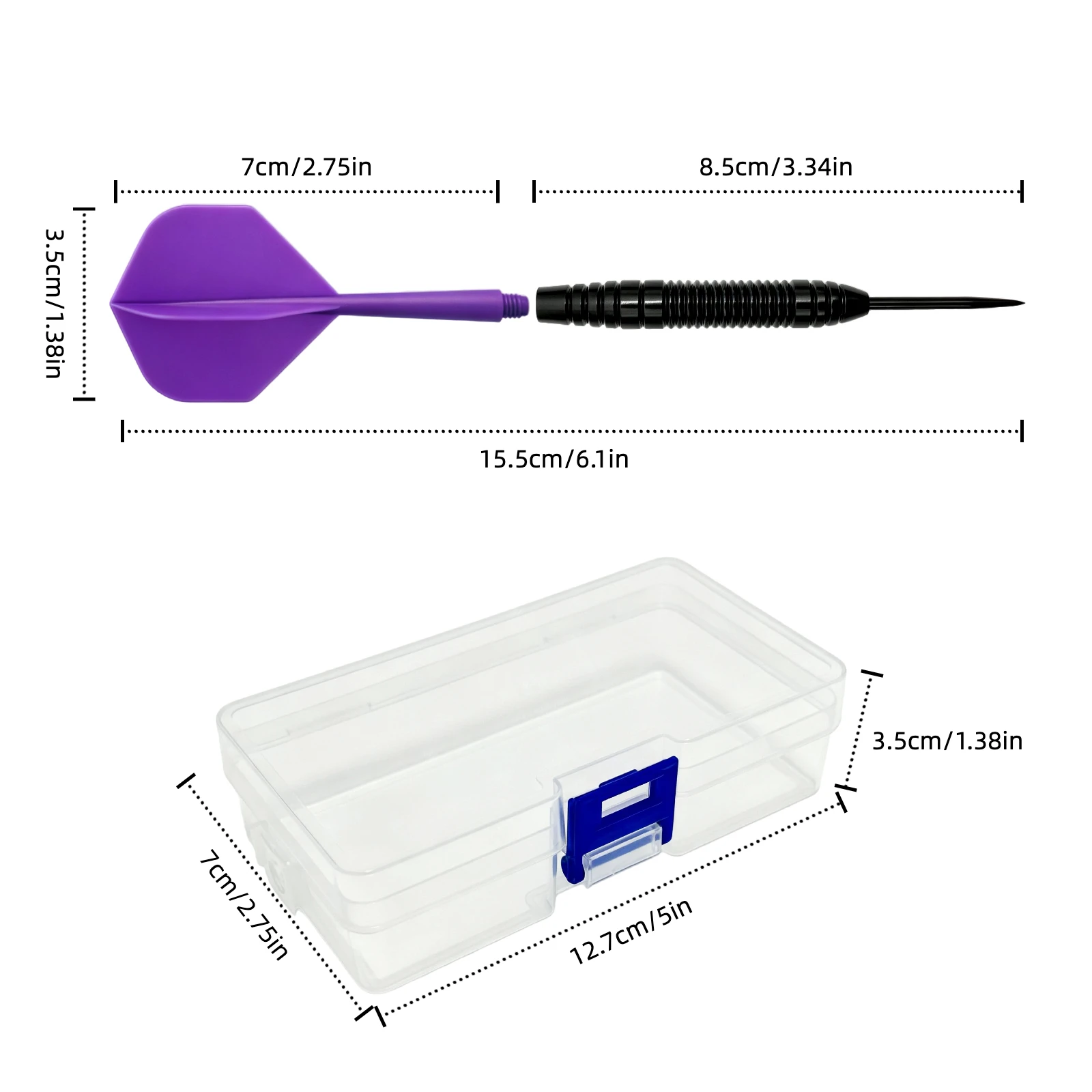 22g Professional Hard Style 6-Piece Dart Set, Iron Darts Paired with High-Quality PVC Integrated Darts, Including Storage Box