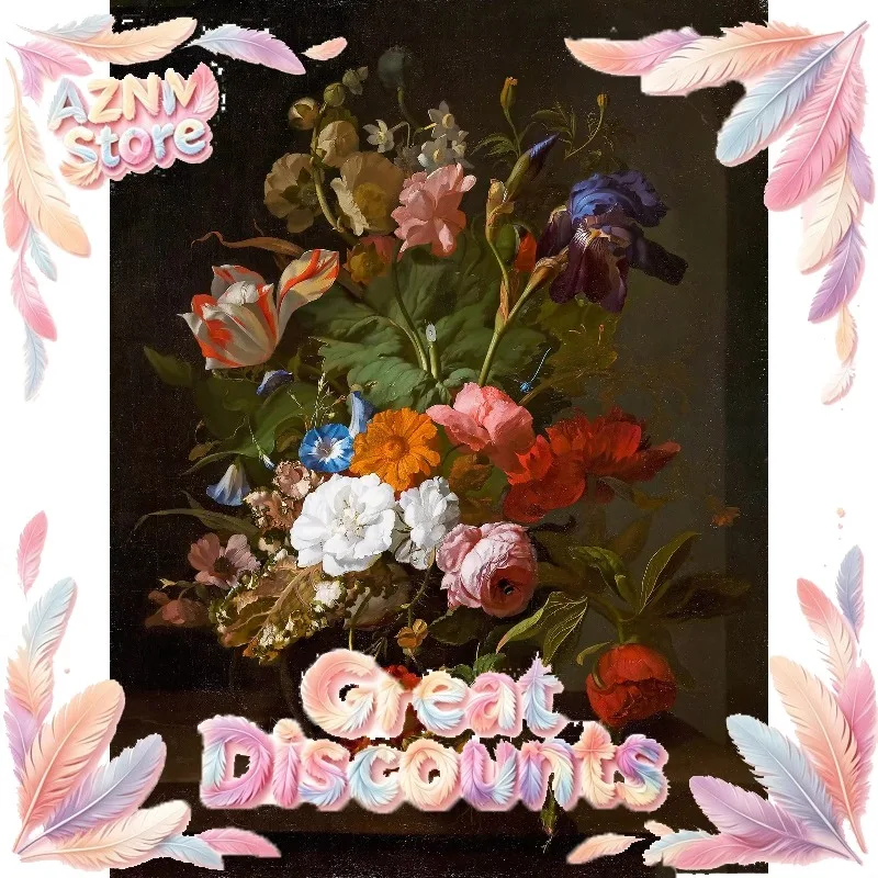 2026 Abraham Mignon’s Flowers Refused to Wilt – Vintage Gothic Floral Still Life Frameless Canvas for Home Wall Decor