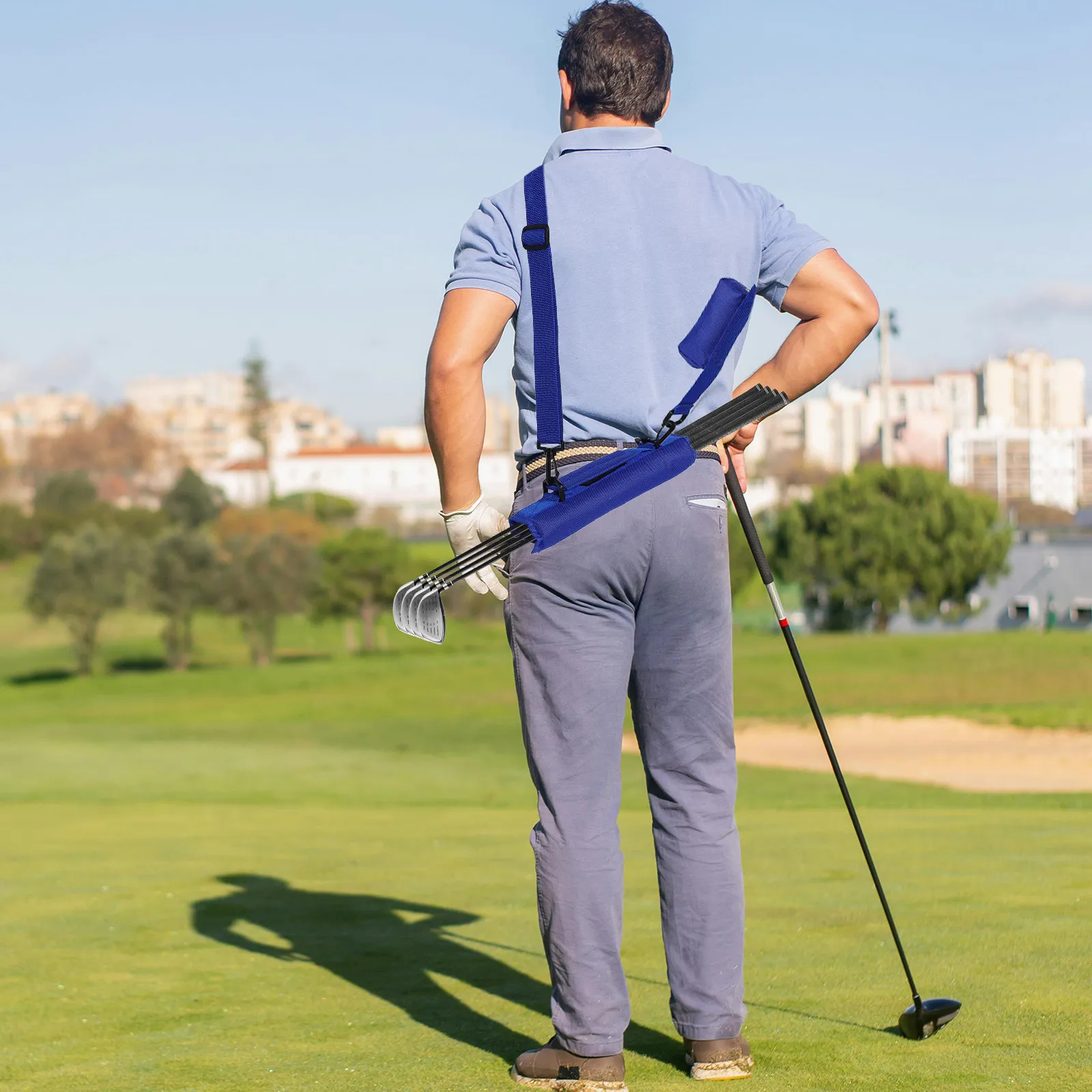 

Reusable Golf Club Holder Premium Material Excellent Workmanship Comfort Beautiful Appearance Golf Travel Bag Golfing