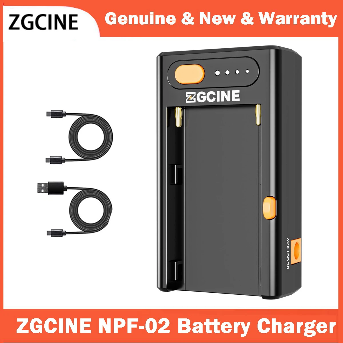 ZGCINE NPF-02 npf bateria carregador de alimentação apdater 25w para sony NP-F f970/750/550 USB-C pd entrada USB-C pd dc saída