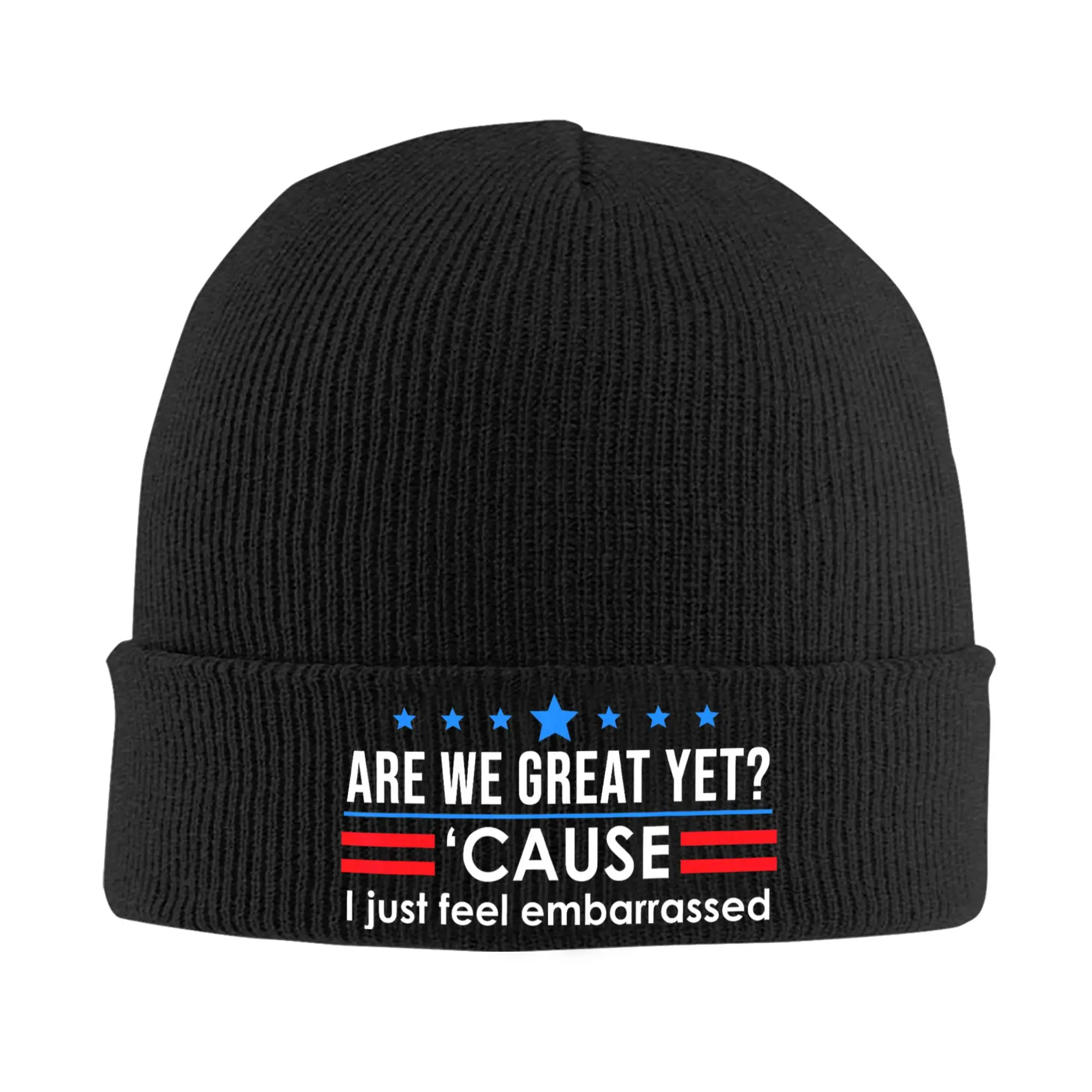 Are We Great Yet Cause I Just Feel Embarrassed Knitted Hat Autumn Winter Skullies Beanies Cap Female Male Acrylic Hip Hop Bonnet