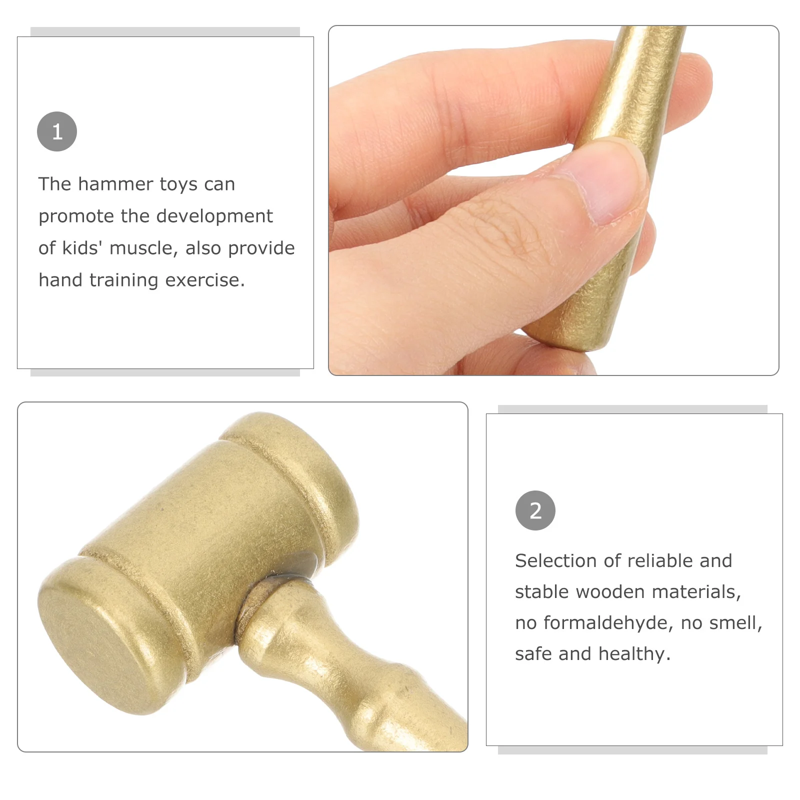 

10Pcs Mini Wooden Mallet Hammer Crab Lobster Pounding Game Fun Small Hammer for Kids Play Wooden Mallets Toy Mini Wood Mallets