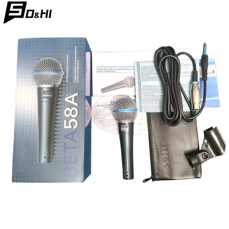 BETA 58A Supercardioid Dynamic Microphone For Stage Singing Professional Wired Microphone For Karaoke BBOX Recording Vocal