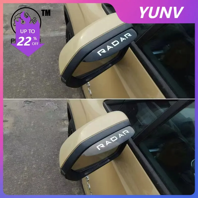 YUNV For GEELY Riddara RD6 2025 2026 Car Rearview Mirror Stickers Rain Brow Protector Flexible PVC Rain Eyebrow Shield