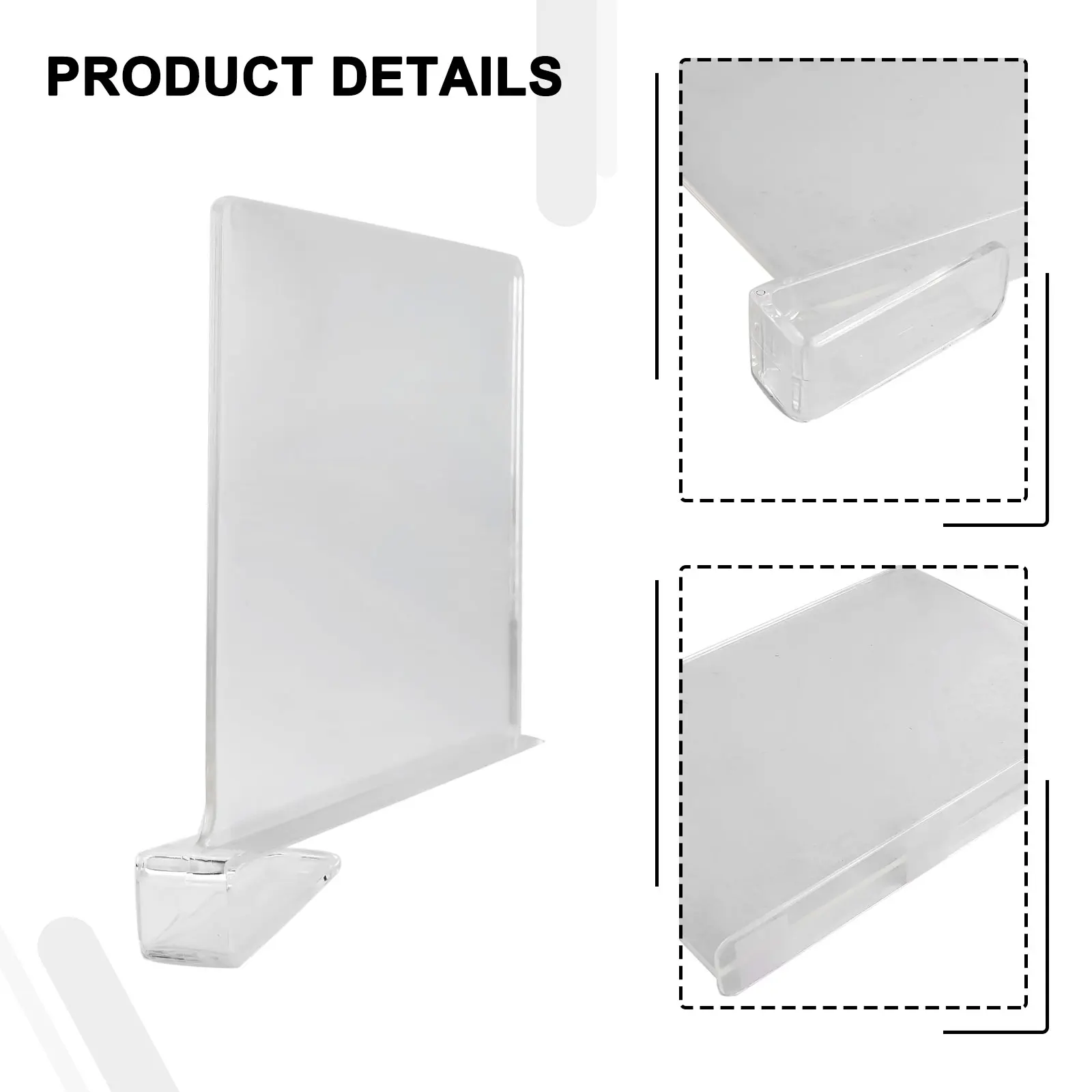 Hot！1Pcs Clear Acrylic Closet Shelf Bookcase Divider Home Use Wardrobe Shelf Bookcase Divider Baffle Commodity Storage