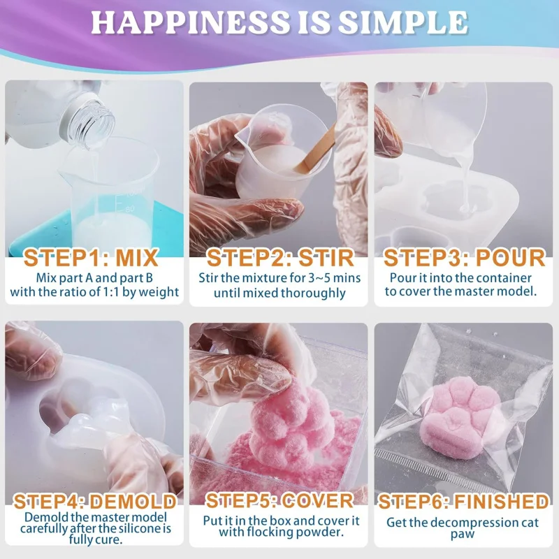 100 مل + 100 مللي سيليكون سائل، لـ TabaKneading Playdough، مجموعة ClayDIYGel فائقة النعومة وقابلة للعجن، 1:1 AB سيليكون راتنج متناسب، U