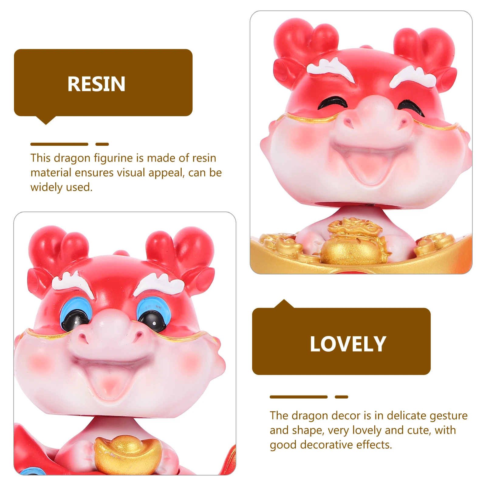 

2 Pcs Ornaments Chinese Decoration New Year Decorations Shake Your Head