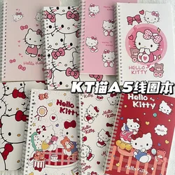 Hello Kitty Spiral Book 4Pcs/Set A5 Sanrio Coil Notebook School Supplies Stationery To-Do Lined Dot Journal Diary Sketchbook