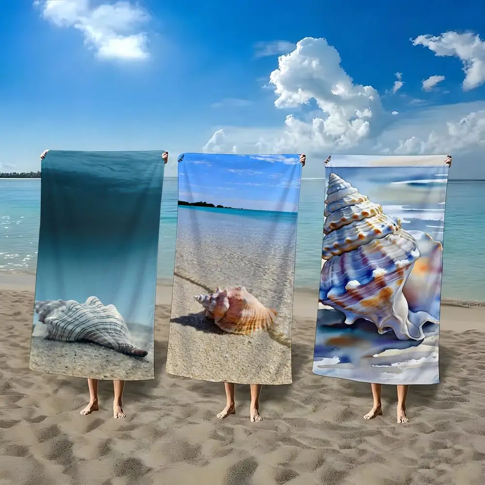 Sea Creatures conch Towel ultra-fine fiber quick drying absorbent bath towel, outdoor swimming sports towel