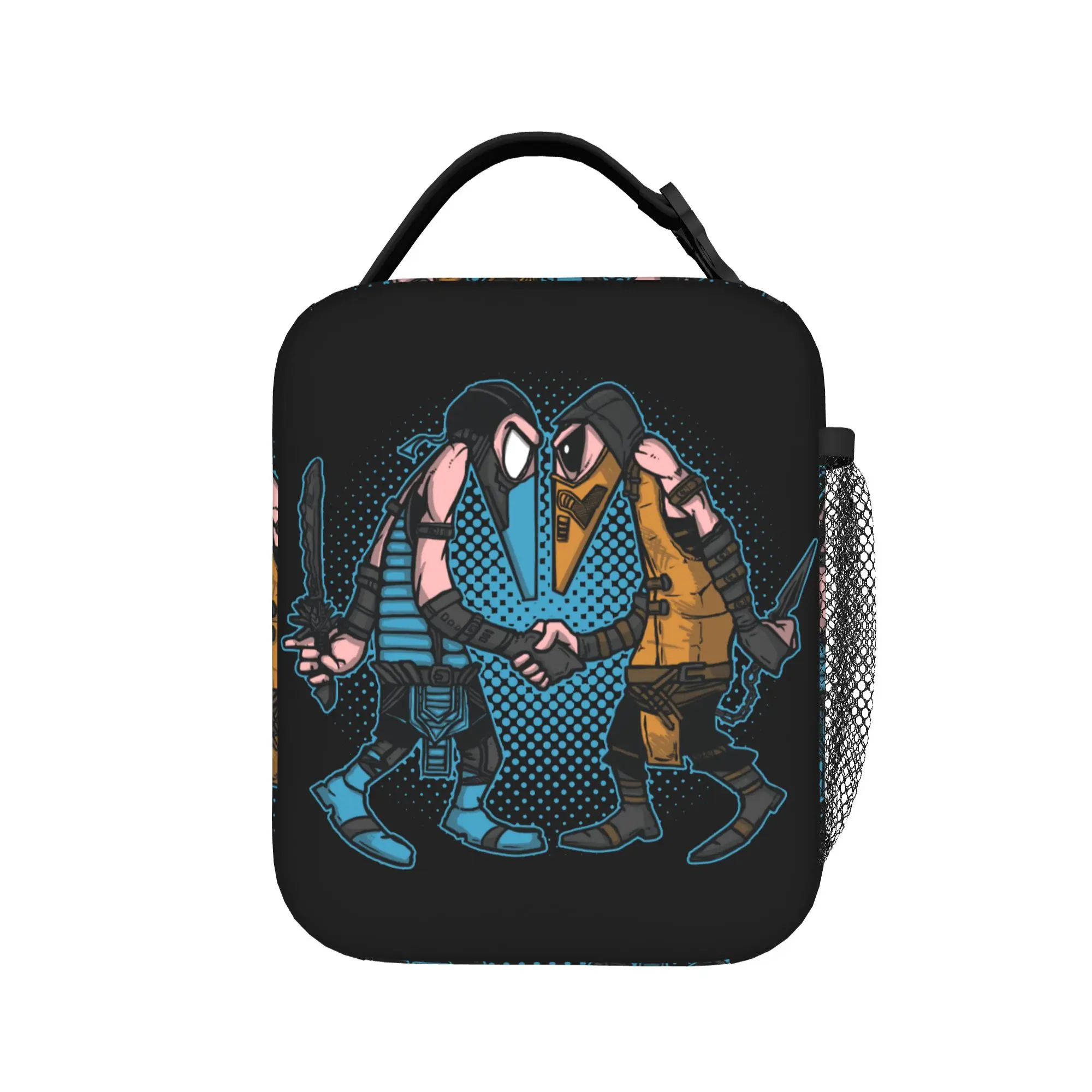 Mortal Spies Bolsas térmicas para almoço, à prova de vazamentos, Mortal Kombat Sub Zero Scorpion Mk11, recipiente para refeição, bolsa tote, lancheira, faculdade
