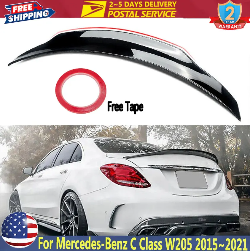 

PSM Style Rear Trunk Spoiler Wing For Mercedes-Benz C Class W205 C180 C200 C300 C43 C63 AMG 2015~2021 Glossy Black Rear Spoiler
