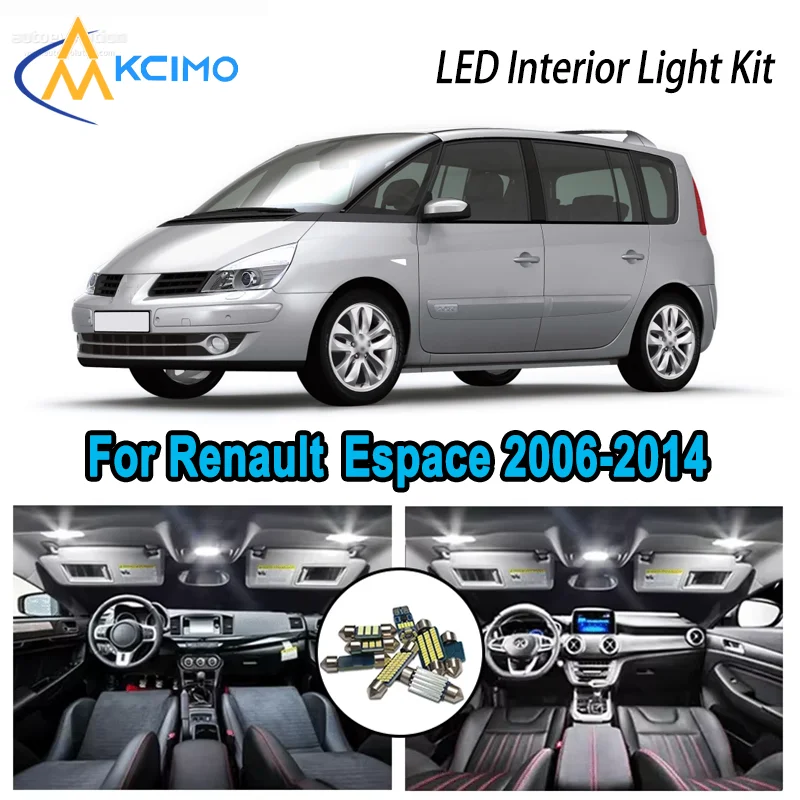 

24pcs High-Quality LED Interior Kit for Renault Espace 2006-2014 2007 2008 Premium Error-Free Dome Map Trunk Automotive Lamps
