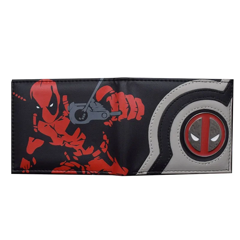 Nouveau portefeuille pliable Marvel Avengers figurines d'anime Deadpool dessin animé portefeuille en polyuréthane hommes Animation Cosplay porte-monnaie cadeaux d'anniversaire