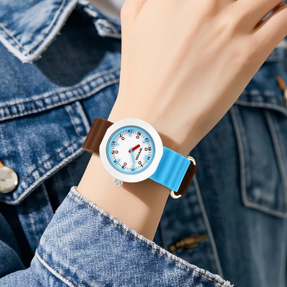 Новинка 2025, модные детские кварцевые часы для учащихся начальной школы, наручные часы для девочек, женские часы Relogio Feminino, дизайн указателя