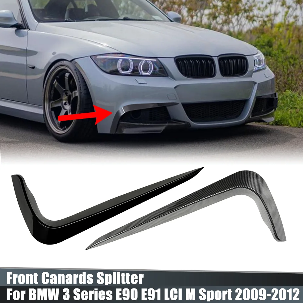 

Car Front Bumper Air Vents Cover Splitters Side Spoiler Splitter For BMW 3 Series E90 E91 LCI M Sport 2009 2010 2011 2012