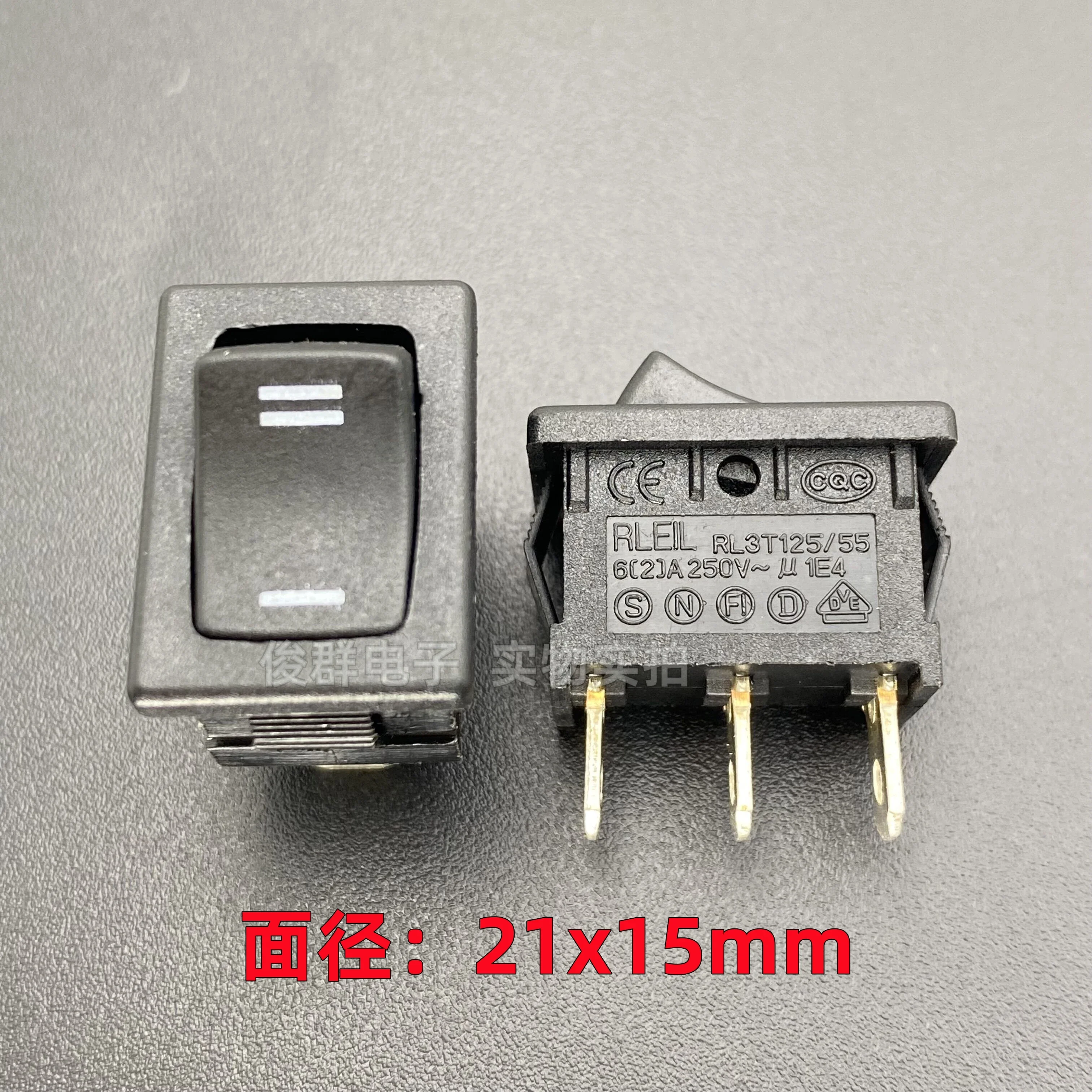 10pcs/Taiwan boat switch RL3 button copper 3 feet 2 gear 6A rocker boat water dispenser power button
