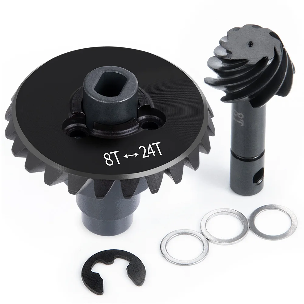 AXSPEED Steel Helical Bevel Axle Gear 8T +24T/30T/33T for Axial SCX10 II 90046 AR44 1/10 RC Crawler Car Truck Model Upgrade Part