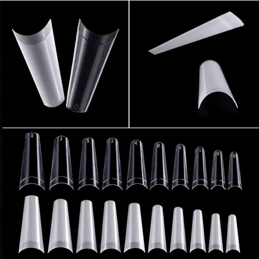 

500Pcs Salon Nail Tips Display Fake Nail Art Practice Chart Transparent Smooth No Burrs Portable Manicure Accessories for Color