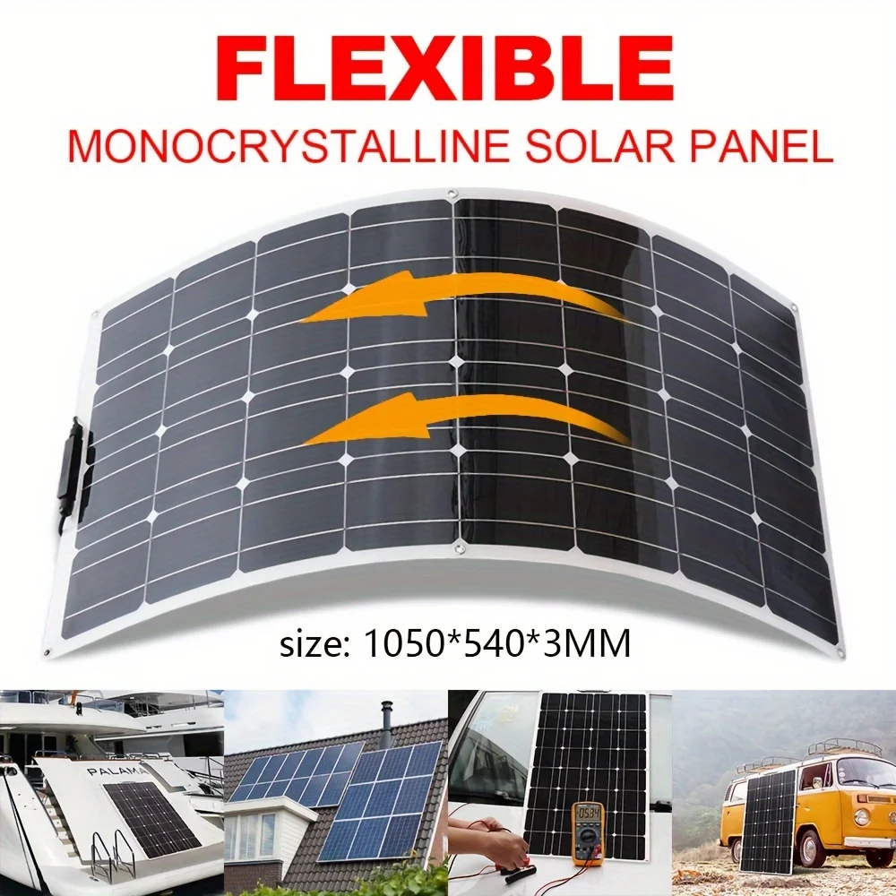 

2000W Flexible Monocrystalline Solar Panel 18V Charge for RVs, Boats, Vans No Power Needed