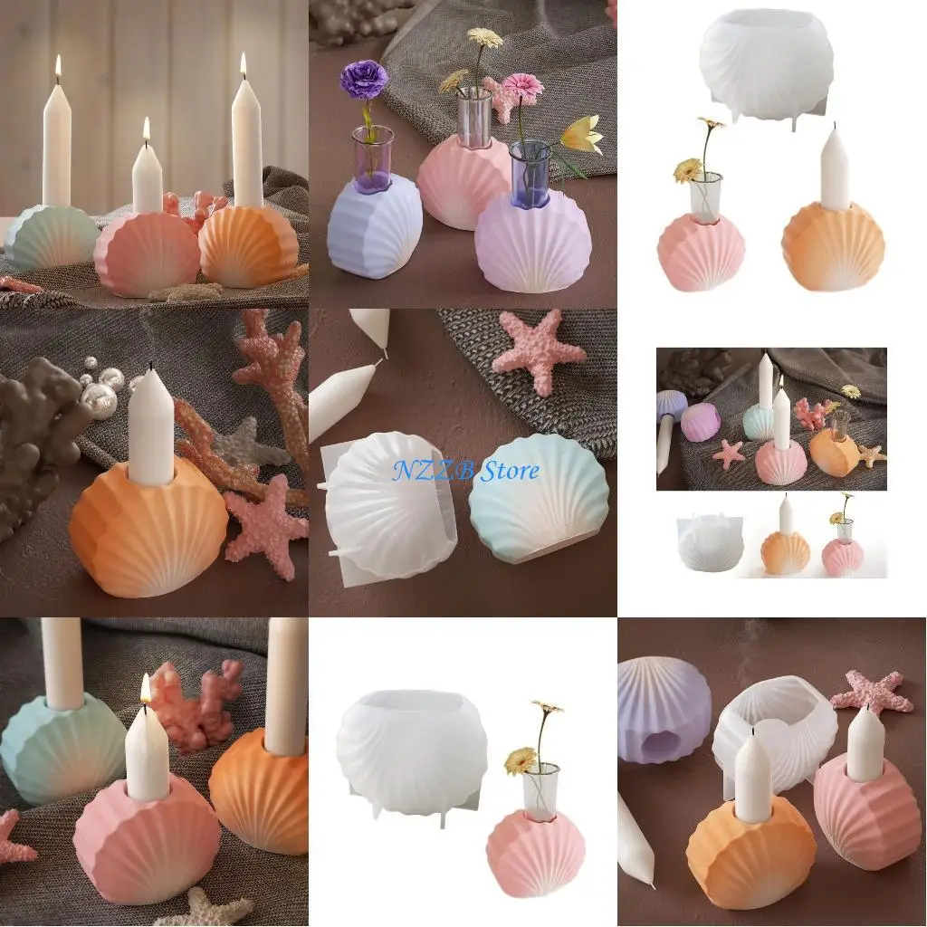 

T21F DIY форма для ароматерапии в виде ракушки, подсвечник, силиконовая форма, подсвечники, формы, декоры