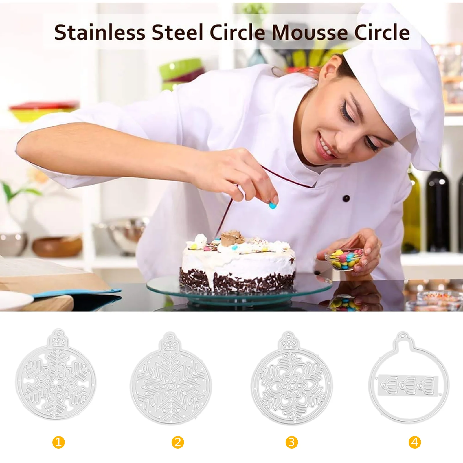 

4Pcs Christmas Snowflake Metal Cutting Dies Stencils DIY Craft Dies Embossing Scrapbooking Die Cuts for Making