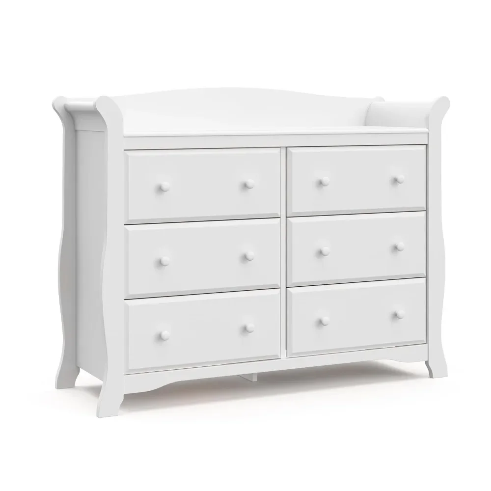 

6-drawer double-layer (white) - children's bedroom dress, daycare dress organizer, bedroom drawer box with 6 drawers