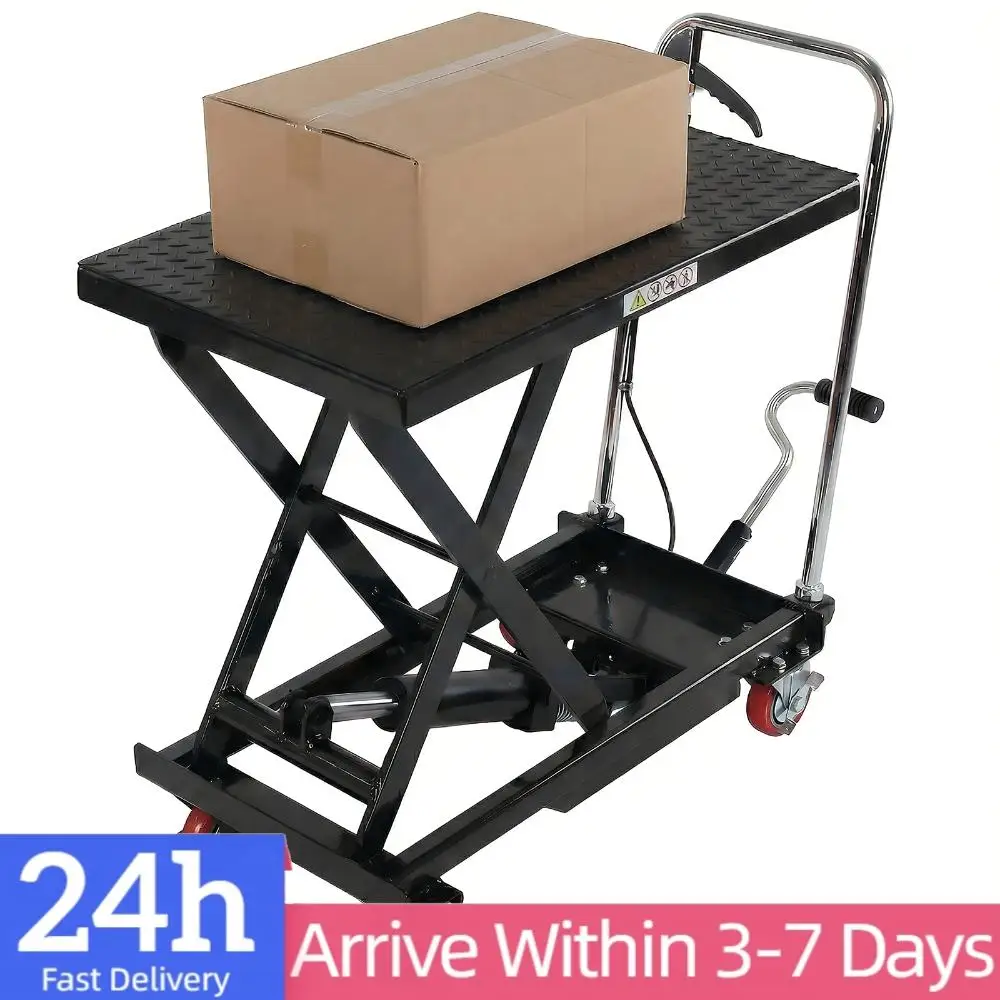 

Гидравлическая тележка-ножничный подъемник грузоподъемностью 330 фунтов, высота подъема 28 дюймов для погрузки и транспортировки материалов