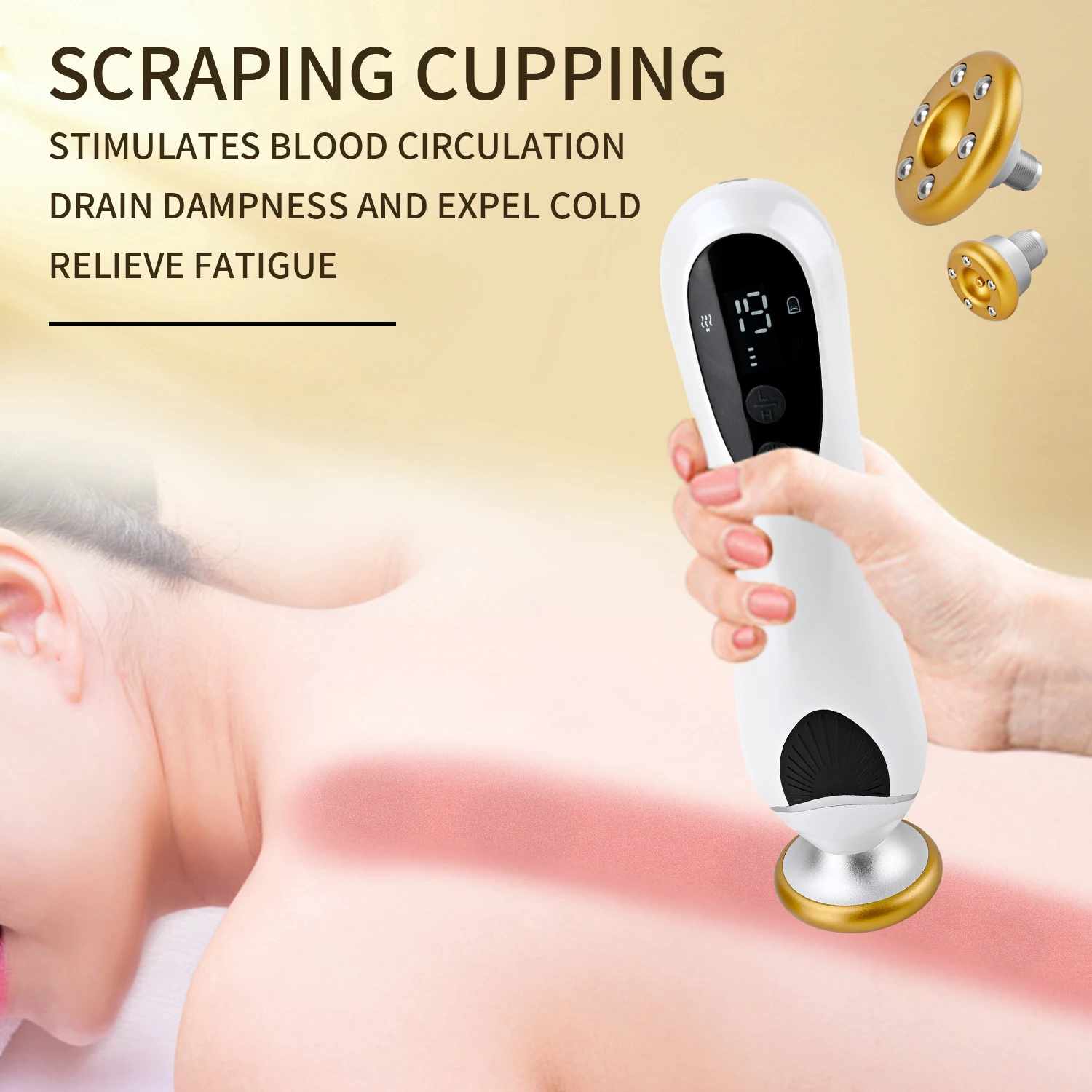 LESEN 2GEN Electric Scraping Instrument 3 Head Sliding Steel USE for Whole Body Remove Dampness Relax Muscle Meridian Relaxation