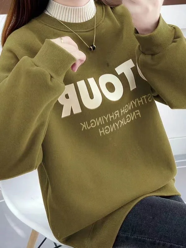 thickened-fleece-hoodie-women's-winter-top-autumn-winter-casual-loose-two-piece-set-half-high-collar-sweatshirt