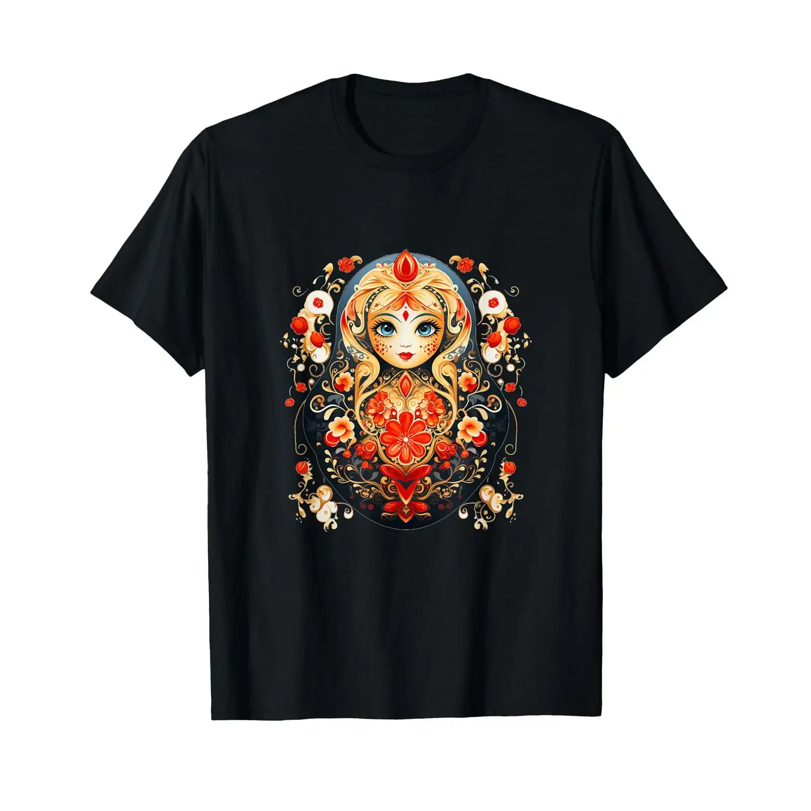 Funny Matryoshka Doll for Lovers T Shirt black vintage Washed Casual Stylish fashion Versatile streetwear Top For Everyday Wear