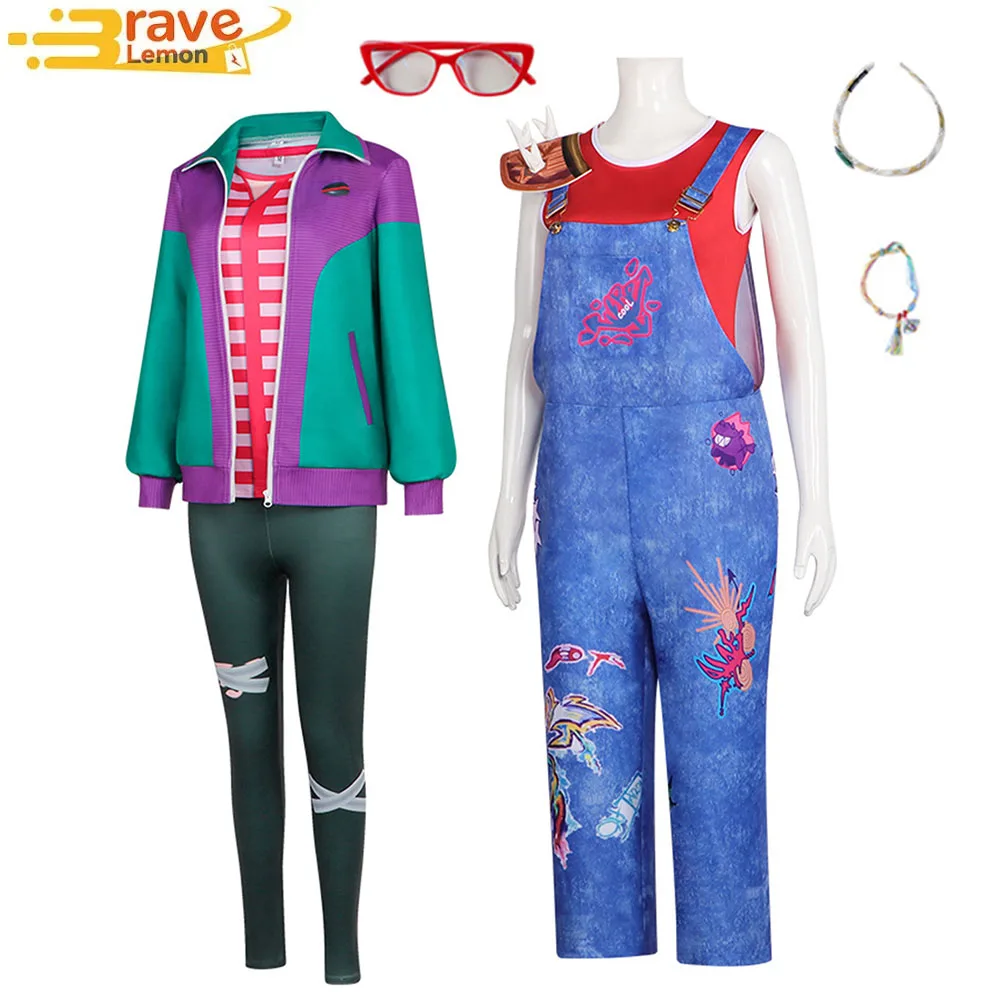 

Forgotten Cos Island Jo Raissa Cosplay Costume Women Jumpsuit Top Glasses Headband Jewelry Epaulet Halloween Carnival Party Suit