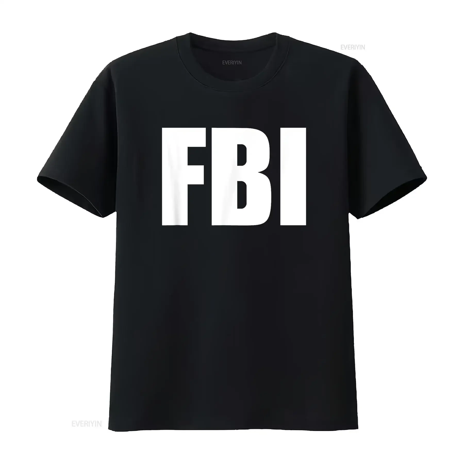 تي شيرت FBI بشعار مكتب التحقيق الفيدرالي، قمة الموضة المغسولة العتيقة للارتداء اليومي، ملابس الشارع المريحة