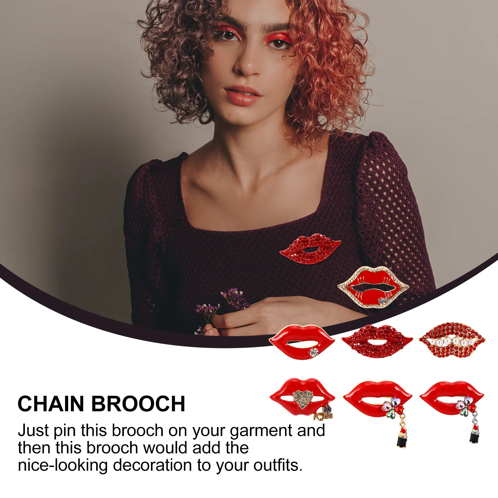 

7Pcs Brooch Chic Chain Pin Stylish Breastpin for Women Fashion Costume Accessories Brooch Versatile Breastpin