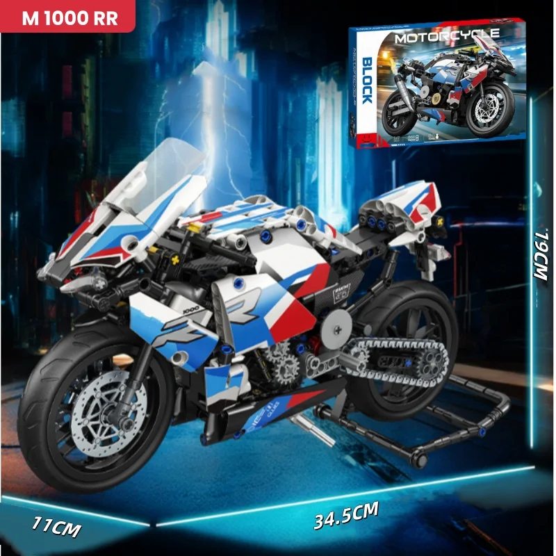 New M1000RR Motorcycle Model Building Blocks Set Bricks MOC Motorcycle Model Birthday Gifts For Motorcycle Enthusiast Toys Gifts