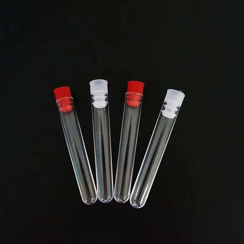 50pcs Powder Craft Plastic Bottle with Cap Pill Liquid Capsule Storage Vials Sample Container 15x150mm Translucent Test Tubes