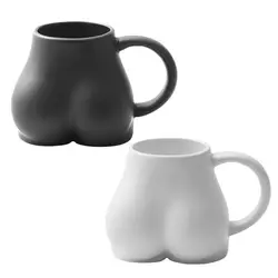Ceramic Butt Mug Butt Mug Coffee Cup Funny Tea Cup 300ml Butt Ceramic Coffee Mug Buttock Mug Cup for Coffee Milk Tea Juice White