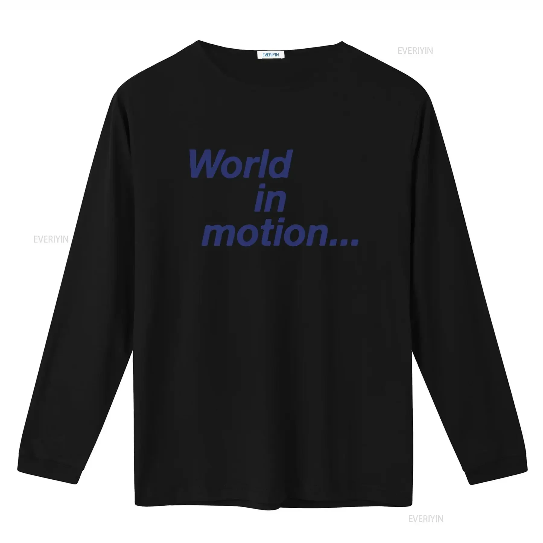 World In Motion Retro Style T Shirt 431 White Classic Design vintage Washed graphic Soft Breathable Casual Stretched