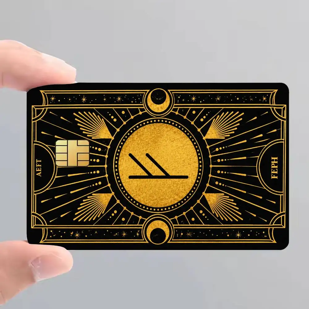 Cosmic Whisper Aett Fehu Bank Credit Cards Bus Pass Stickers Cool Decoration Waterproof 4PCS Card