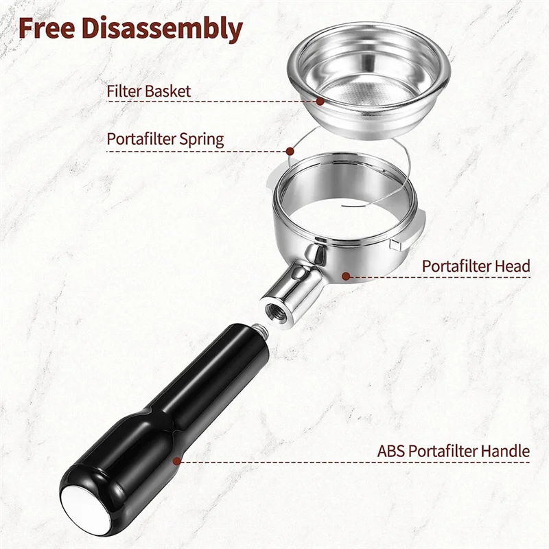 58mm Bottomless Portafilter 2 Ear Espresso Portafilter with Filter Basket for E61 , Faema, Coffee Machine