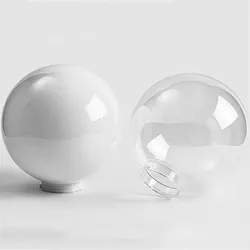 Outdoor Light Globe Lamp Shade Acrylic Round Lampshade Cover PMMA plastic milky Shade Replacement for Post Pillar Lawn Lighting