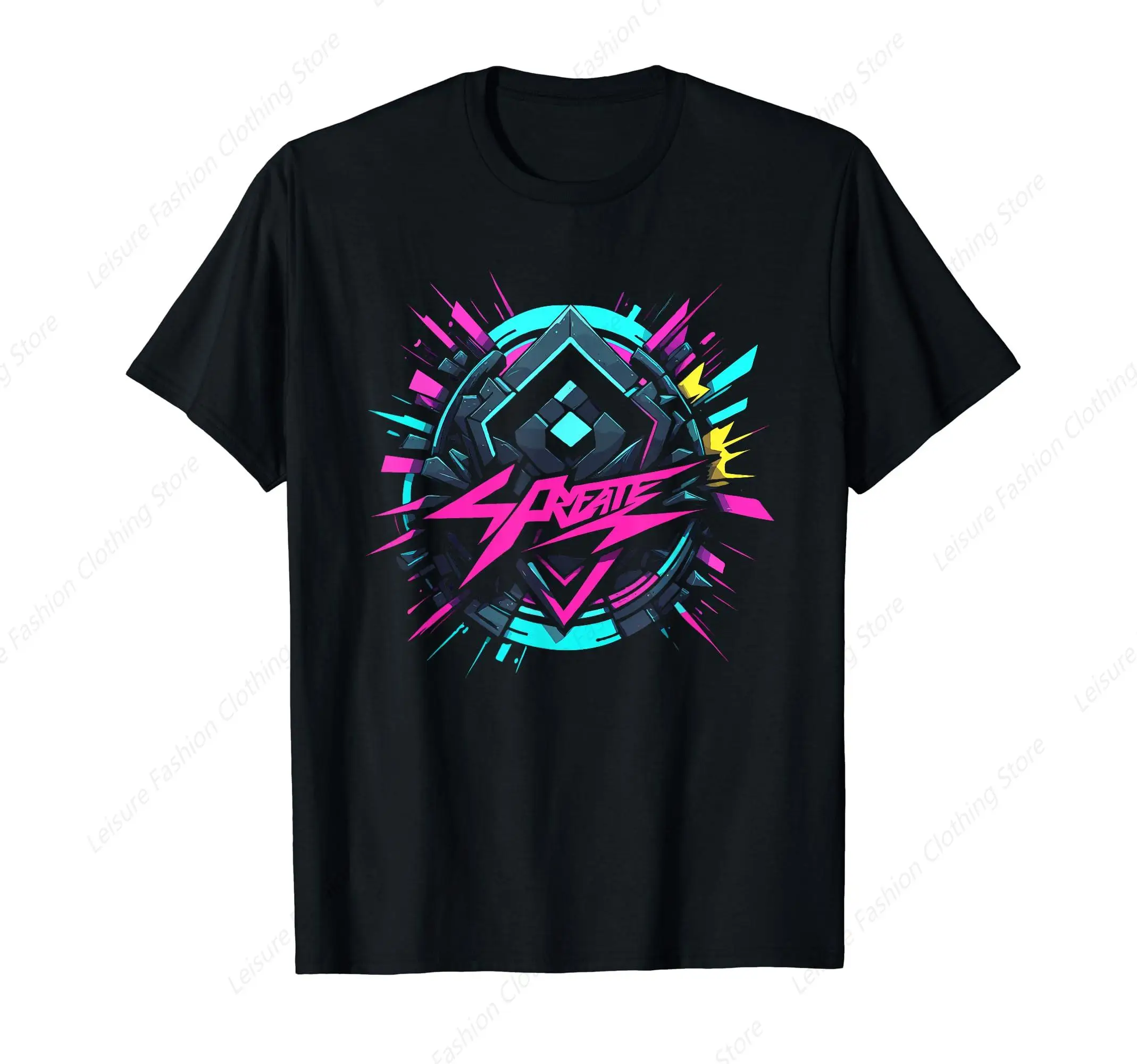 Japanese Aesthetic Cyberpunk Style Sign Logo T-Shirt Round Neck Short Sleeves Cotton Tee Shirt Tops