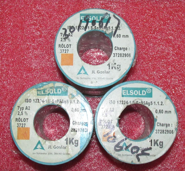 10M German Made ELSOLD Lead-Free Silver Containing Solder Wire, 5% Silver, 0.6mm Diameter, For Audio Soldering Wire