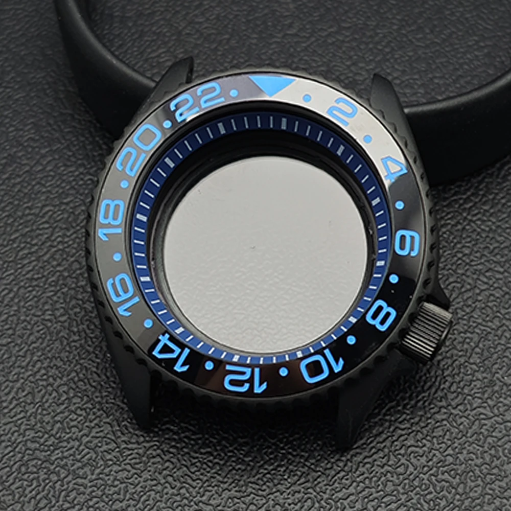 High Quality 42mm Men's Watch Steel Black Case Fits NH35 NH36 Movement Case Watch Accessories Sapphire