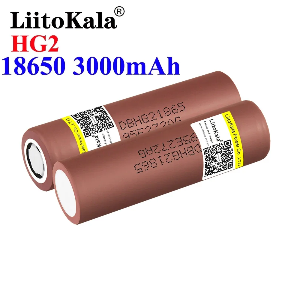 

Liitokala 100% New HG2 18650 3000mAh Rechargeable Battery 18650HG2 3.6V Discharge 20A Max 35A Power Batteries