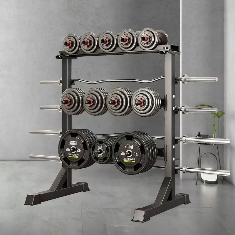 Steel Workout Bench & Rack Set, Dumbbell & Barbell Storage, Exercise Equipment Organizer, Gym Home Fitness Gear