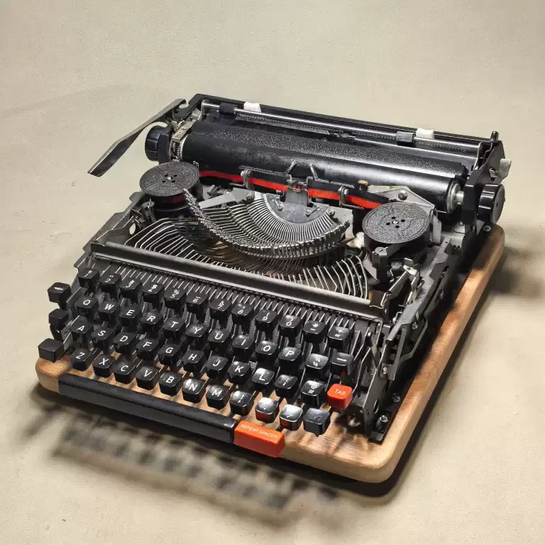 Retro industrial wind machinery typewriter, home cultural and tourism soft decoration ornament