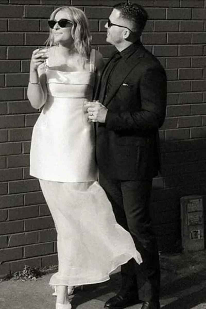 여성용 짧은 무도회 드레스, 긴 쉬어 메쉬 스트랩, 새틴 보호 웨딩 원피스