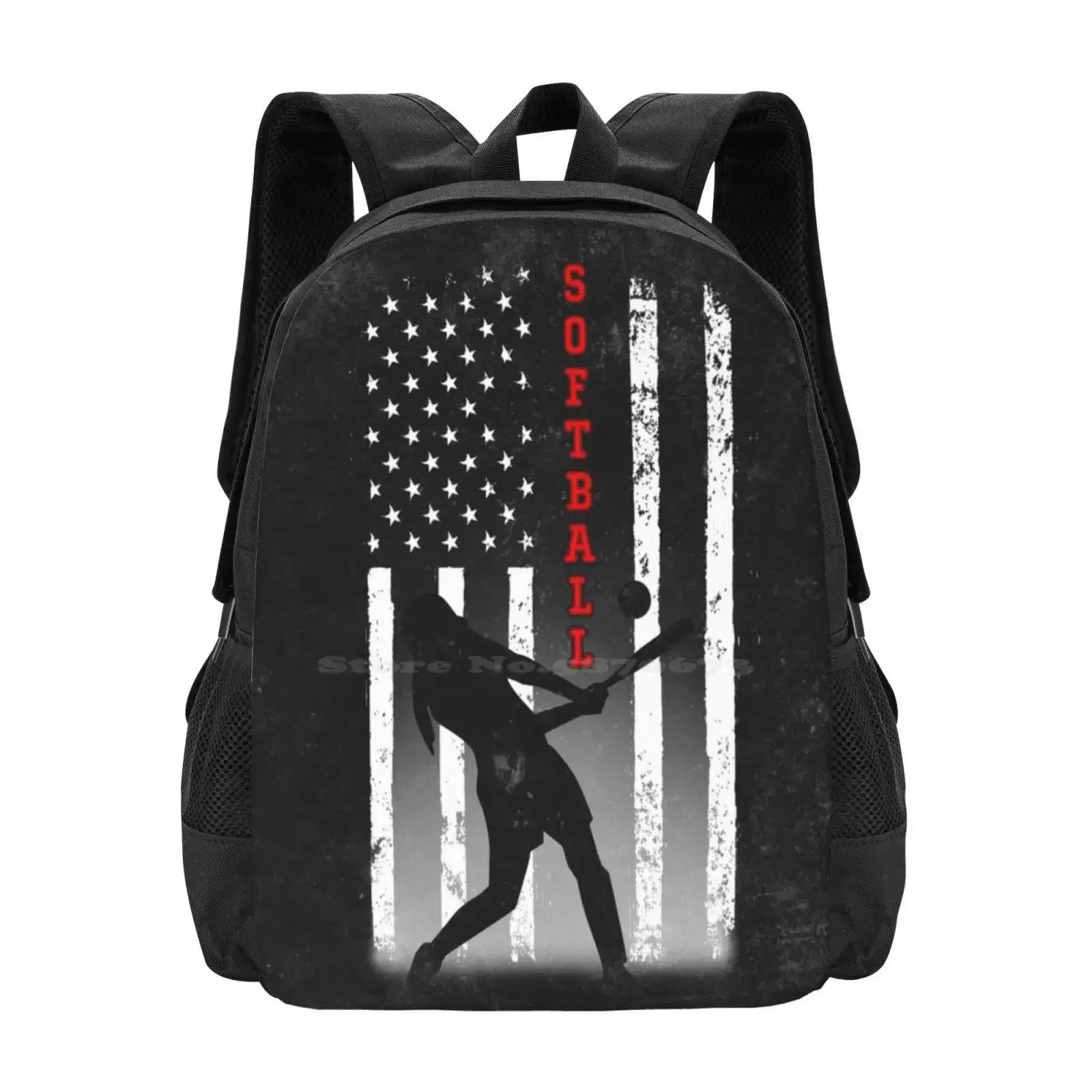 

Софтбол с американским флагом, черные школьные сумки для девочек-подростков, дорожные сумки для ноутбуков, софтбол, искусство, софтбол, Рождество, Рождество