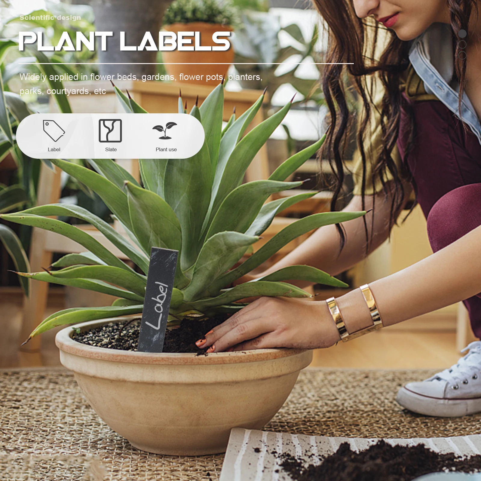 

10 Pcs Plant Labels 10x2cm Black Garden Markers Lightweight Portable Storage Easy Classification Flower Beds Parks